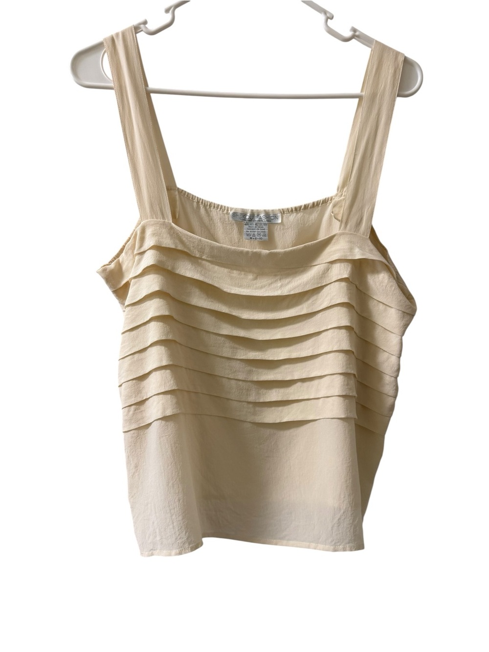 Shekou Cream Silk Pleat Camisole